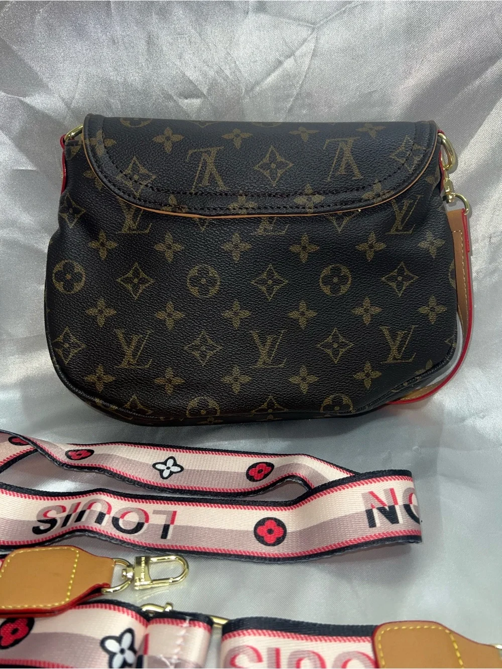 Inspired Designer Monogram Brown Leather Shoulder Bag